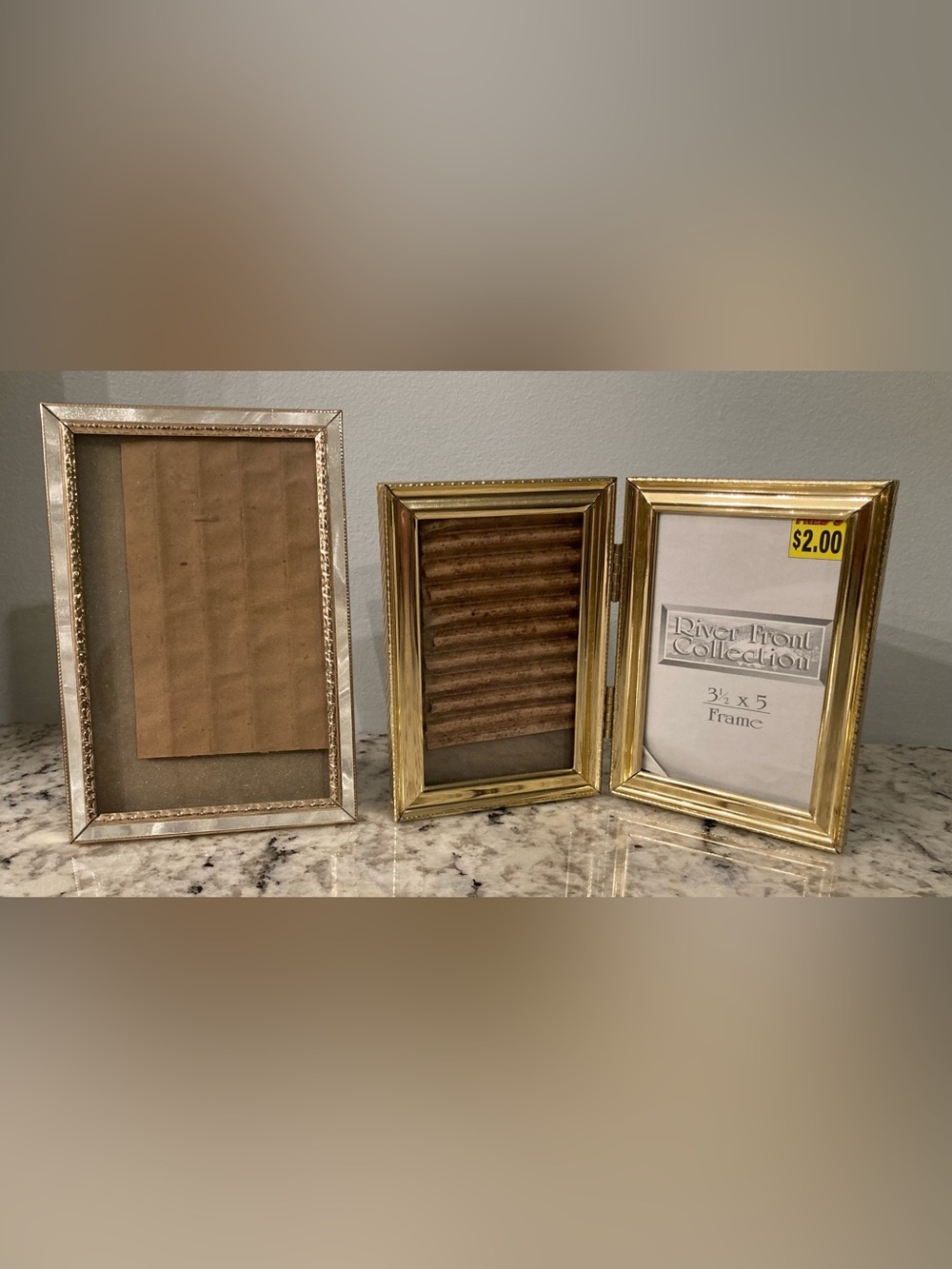 VTG MCM Ornate Gold Tone Metal Picture Frames